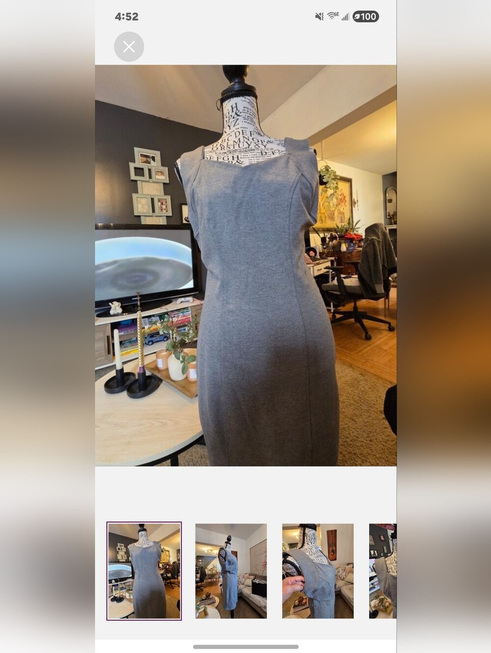 Classic Gray Sheath Dress - Women's Professional Dress